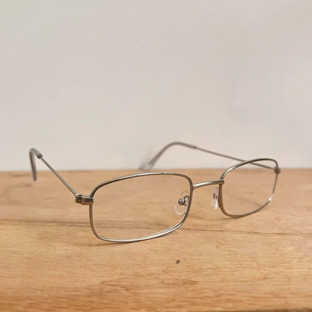 silver trim clear lens sunglasses